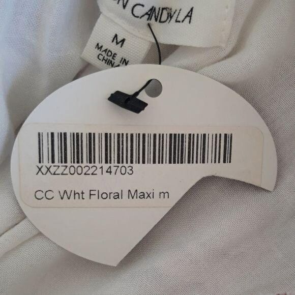 Cotton Candy Boho Romantic Feminine Floral Raw‎ Hem High Slit Maxi Dress Sz M - Picture 15 of 16